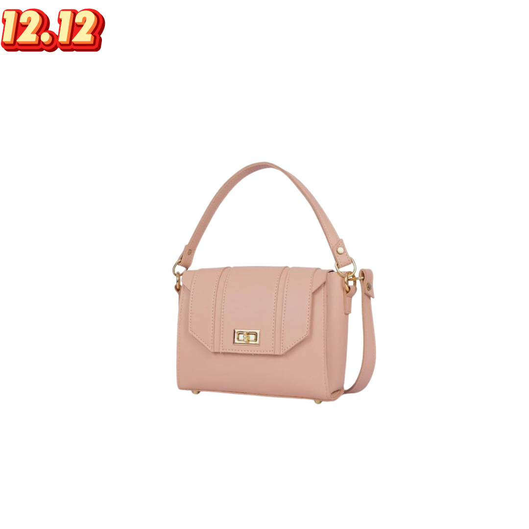 Pink Compact Top Handle Hand Bag 0 Reviews