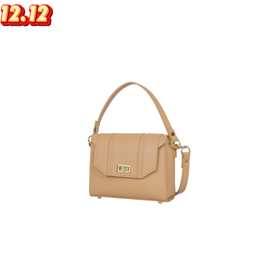 Coffee Compact Top Handle Handbag