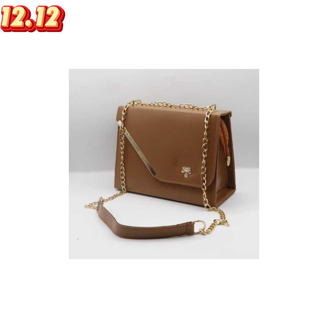 Brown Shoulder Bag (Golden Chain)