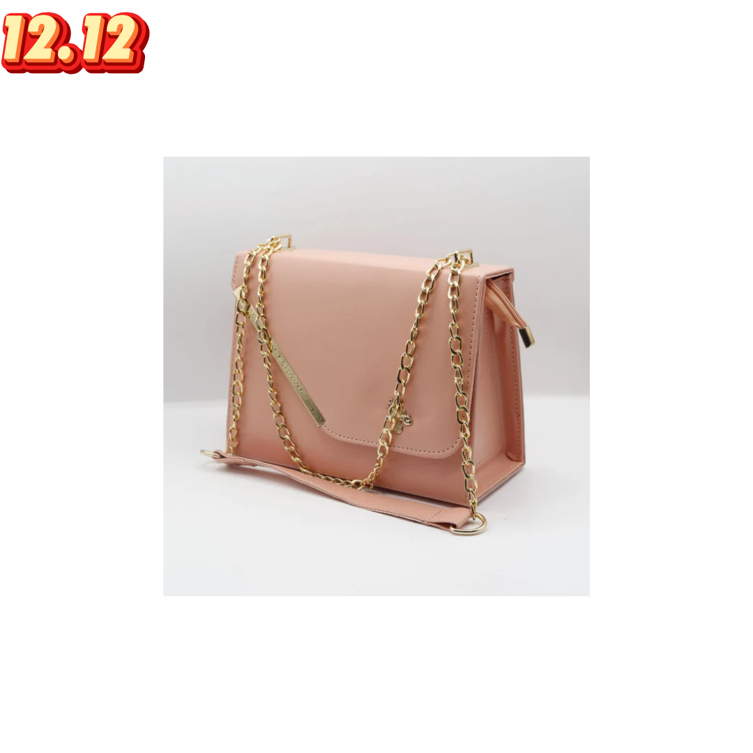 Pink Shoulder Bag ( Golden Chain )