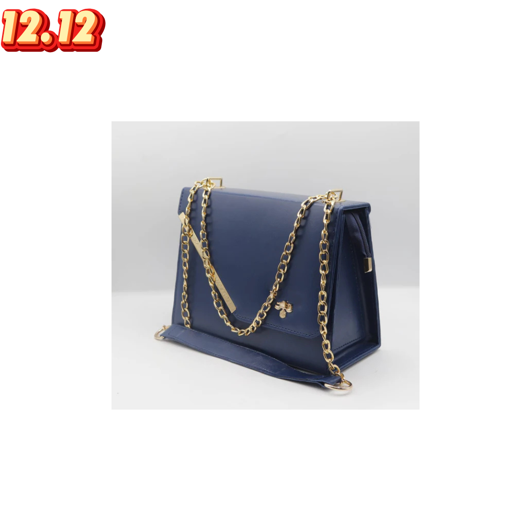 Blue Shoulder Bag (Golden Chain)