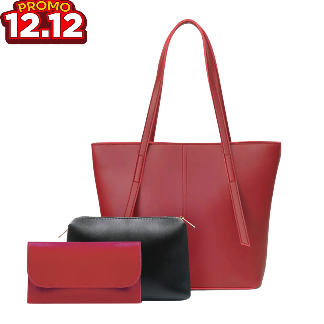 3PCS SET NOVA MEHROON BAG