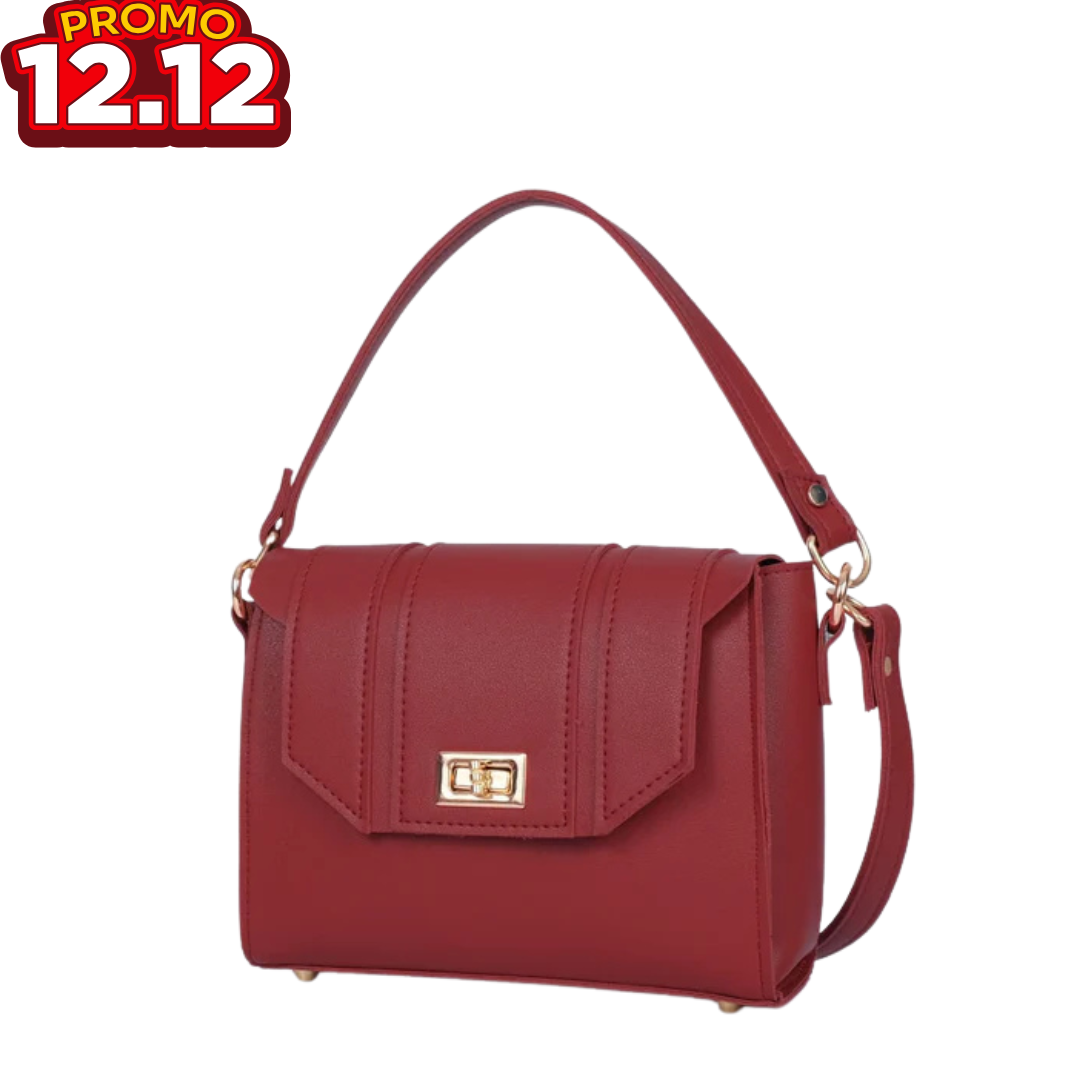 Compact Maroon Top Handle Hand Bag 1 Reviews