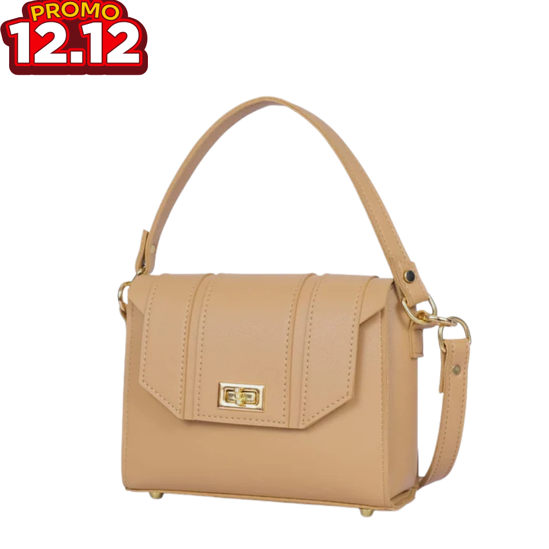 Coffee Compact Top Handle Handbag