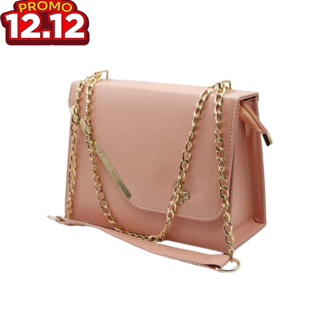 Pink Shoulder Bag ( Golden Chain )