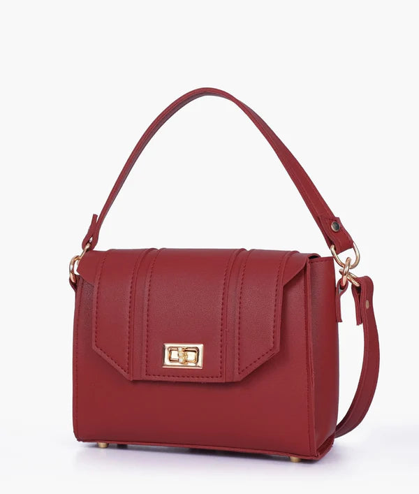 Compact Maroon Top Handle Hand Bag 1 Reviews