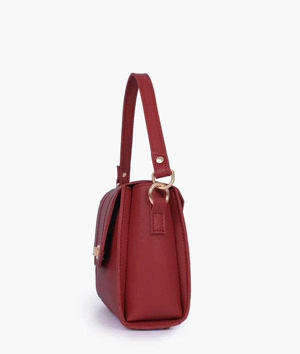 Compact Maroon Top Handle Hand Bag 1 Reviews